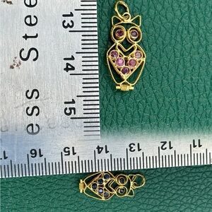 Vintage 18k Gold Sapphire & Ruby Pendant